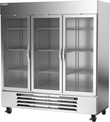 Beverage Air HBRF72HC-1-B-G 3 Glass Door Dual Temp Refrigerator Freezer | 64.47 Cu. Ft.