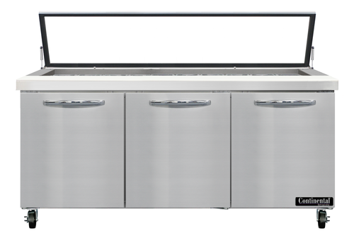 Continental Refrigerator SW72N30M-HGL Refrigerated Counter, Mega Top Sandwich / Salad Unit