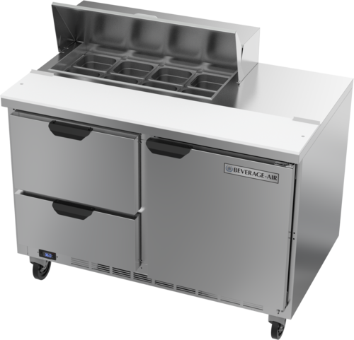 Beverage Air SPED48HC-08-2 48" 2 Drawer 1 Door Refrigerated Sandwich Prep Table | 13 Cu. Ft.