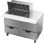 Beverage Air SPED48HC-12M-2 48" 4 Drawer Mega Top Refrigerated Sandwich Prep Table | (12) 1/6 Pan