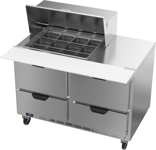 Beverage Air SPED48HC-12M-2 48" 4 Drawer Mega Top Refrigerated Sandwich Prep Table | (12) 1/6 Pan