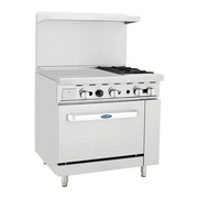 Atosa AGR-2B24GL 36" CookRite 2-Burner 24" Griddle Gas Range | 139,000 BTU