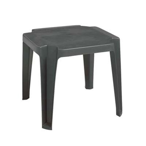 Grosfillex US599902 Charcoal 17" x 17" Square Miami Outdoor Low Table