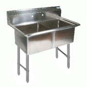 BK Resources BKS-2-1620-12S 2 Compartment Sink without Drainboard - Stainless Steel Legs | 37" Length