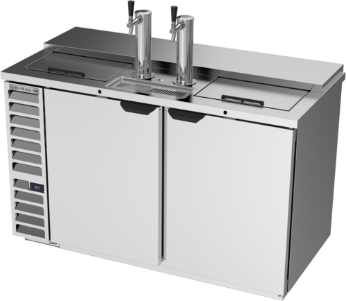 Beverage Air DD58HC-1-C-S 59" Stainless Steel Club Top 2 Tap Draft Beer Cooler | (3) 1/2 Keg