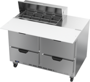 Beverage Air SPED48HC-08C-4 48" 4 Drawer Refrigerated Sandwich Prep Table | 13.01 Cu. Ft.
