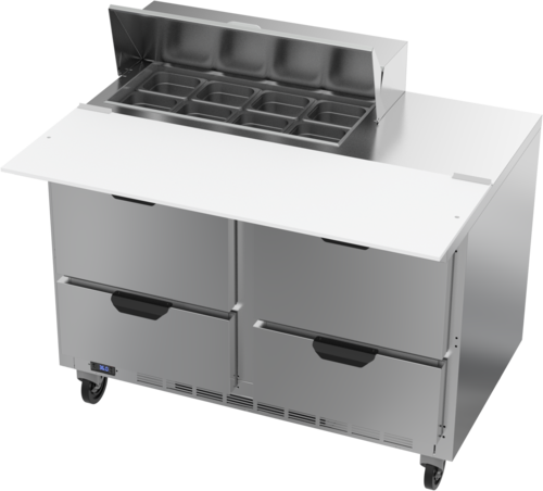 Beverage Air SPED48HC-08C-4 48" 4 Drawer Refrigerated Sandwich Prep Table | 13.01 Cu. Ft.