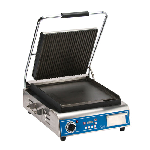 Globe GPGS1410 14" Grooved & Smooth Cast Iron Sandwich Grill