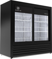 Beverage Air MT41-48-1-SDB 47.25" 2 Sliding Glass Door Black Merchandiser Refrigerator | 16.4 Cu. Ft.
