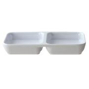 Thunder Group 19002WT 6" X 3" Twin Sauce Dish 4 oz. | Case of 12