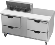 Beverage Air SPED60HC-08-4 60" 4 Drawer Refrigerated Sandwich Prep Table | (8) 1/6 Pan