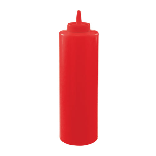 Winco PSB-24R 24 oz. Red Squeeze Bottle | Case of 6