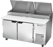Beverage Air DP60HC 60" 2 Door Refrigerated Pizza Prep Table | 17.8 Cu. Ft.