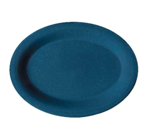 G.E.T. OP-950-TB Texas Blue 9-3/4" x 7-1/4" Blue Oval Melamine Platter | Case of 24