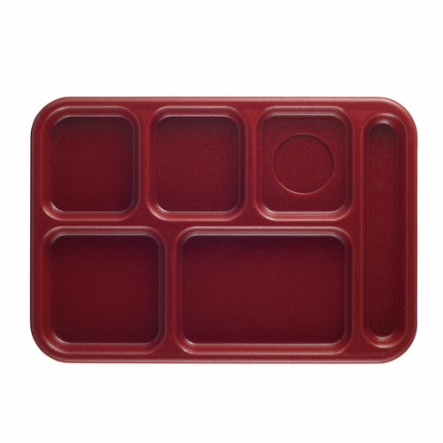 Cambro 10146CW Camwear 6 Compartment School Tray | 10" x 14-1/2"