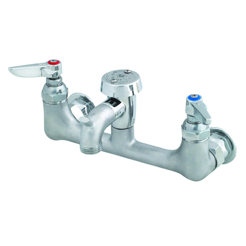T&S Brass B-0674-RGH 8" Center Wall Mount Service Sink Faucet w/Pail Hook