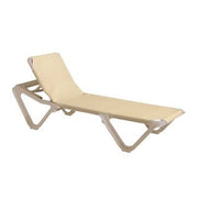 Grosfillex 99155003 Nautical Stacking Outdoor Chaise | Khaki