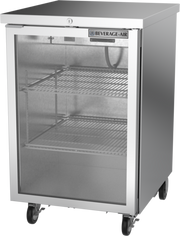 Beverage Air BB24HC-1-FG-S 24" 1 Glass Door Stainless Steel Food Rated Back Bar Cooler | 7.66 Cu. Ft.
