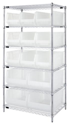 Quantum WR6-953954CL Shelving Unit, Wire