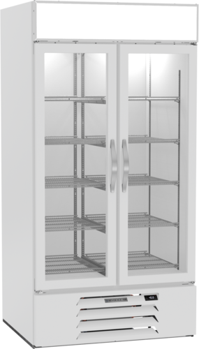 Beverage Air MMF35HC-1-W 39.5" 2 Glass Door White Reach In Merchandiser Freezer | 35.08 Cu. Ft.