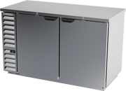 Beverage Air BB58HC-1-F-S 59" 2 Solid Door Stainless Steel Food Rated Back Bar Cooler | 21.86 Cu. Ft.