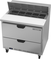 Beverage Air SPED36HC-10-2 36" 2 Drawer Refrigerated Sandwich Prep Table | 10.01 Cu. Ft.