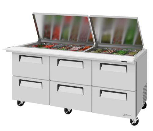 Turbo Air TST-72SD-30-D6-N-FL Mega Top Sandwich / Salad Prep Table