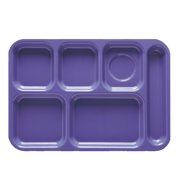 G.E.T. TR-153 Right-Handed 6-Compartment Plastic Cafeteria Tray | Case of 12