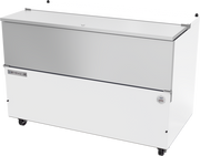 Beverage Air SM58HC-W-02 58" White Single Sided Milk Cooler w/ Stainless Steel Interior | 16 Crate Capacity