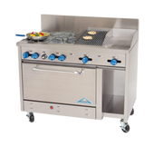 Comstock-Castle F3430-12-2RB 48" Gas 2-Burner, Griddle  & Charbroiler Range w/ 31" Oven & Cabinet Base | 198,000 BTU