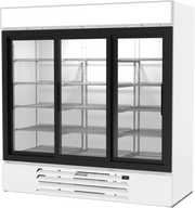 Beverage Air MMR66HC-1-W 75" 3 Sliding Glass Door White Merchandiser Refrigerator | 70.19 Cu. Ft.