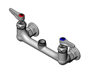 T&S Brass B-0330-LN 8" Center Wall Mount Mixing Faucet - Less Nozzle