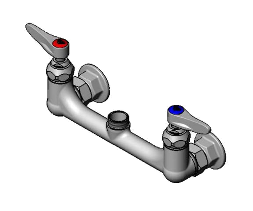 T&S Brass B-0330-LN 8" Center Wall Mount Mixing Faucet - Less Nozzle