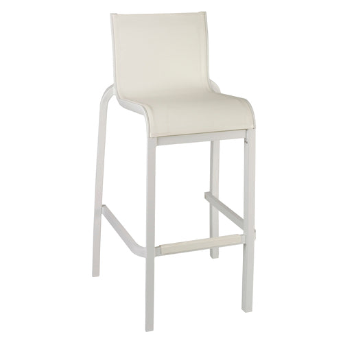 Grosfillex US030096 Sunset Stacking Outdoor Bar Stool | Glacier White