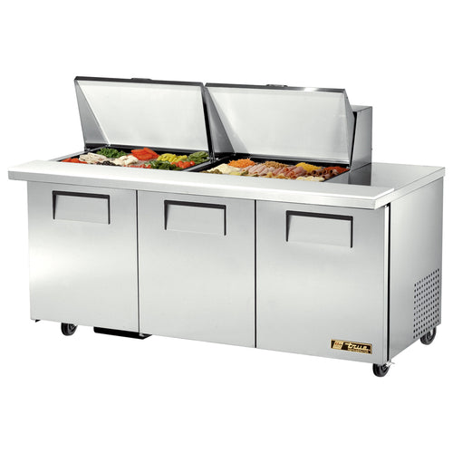 True Mfg. TSSU-72-24M-B-ST-HC Mega Top Sandwich / Salad Prep Table