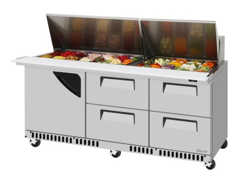 Turbo Air TST-72SD-30-D4R(L)-FB-N Mega Top Sandwich / Salad Prep Table