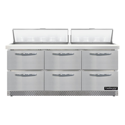 Continental Refrigerator SW72N18-FB-D Refrigerated Counter, Sandwich / Salad Unit