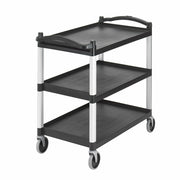 Cambro BC340KD 3-Shelf Open Side KD Service Cart | 400 lb. Capacity