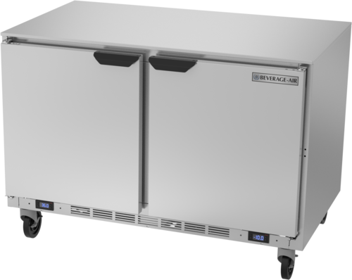 Beverage Air UCRF48AHC 48" 2-Solid Door Dual Temp Undercounter Refrigerator/Freezer | (2) 5.31 Cu. Ft. Sections
