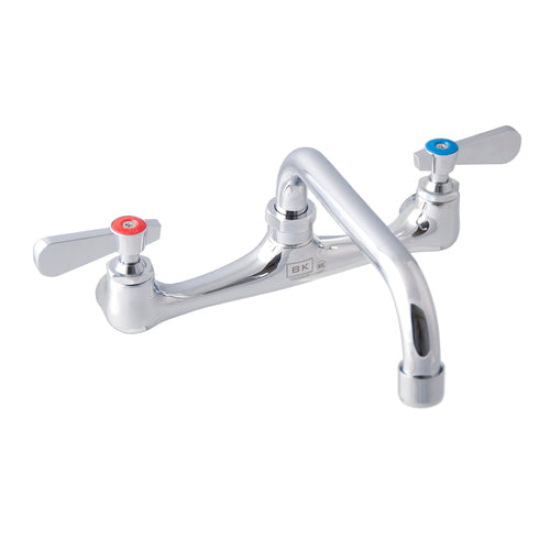 BK Resources BKF-8W-14-G 8" Center Wall Mount Faucet w/14" Spout