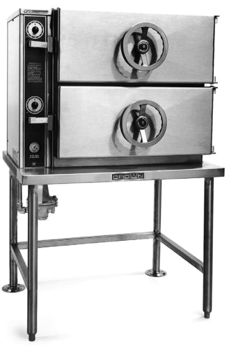 Crown Steam DCP-3 3-Compartment Direct Pressure Steamer on Pedestal Base | 12-24 Pan Capacity
