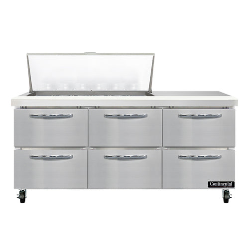 Continental Refrigerator SW72N18M-D Refrigerated Counter, Mega Top Sandwich / Salad Unit