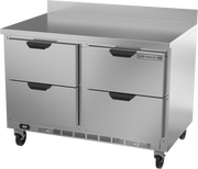 Beverage Air WTRD48AHC-4 48" 4 Drawer Worktop Refrigerator with Removable Backsplash | 11.82 Cu. Ft.
