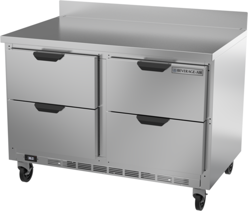 Beverage Air WTRD48AHC-4 48" 4 Drawer Worktop Refrigerator with Removable Backsplash | 11.82 Cu. Ft.