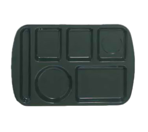 G.E.T. TL-151 Left-Handed 6-Compartment Plastic Cafeteria Tray | Case of 12