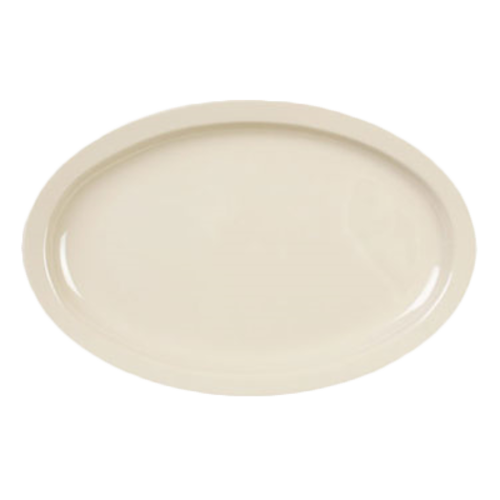 Thunder Group NS515T White 13" X 8 1/2" Narrow Rim Platter | Case of 12