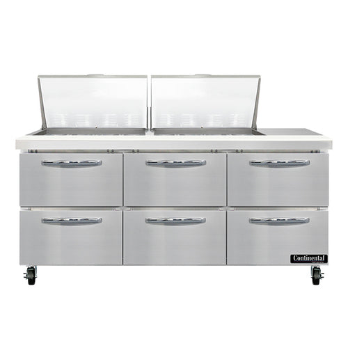 Continental Refrigerator SW72N24M-D Refrigerated Counter, Mega Top Sandwich / Salad Unit
