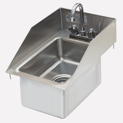 Advance Tabco DI-1-10SP-EC-X 10" x 14" 1-Compartment Stainless Steel Drop-In Sink w/ Side Splashes