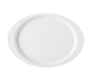 G.E.T. OP-145-DW Diamond White 14-3/4" x 10-1/2" White Oval Melamine Platter | Case of 12