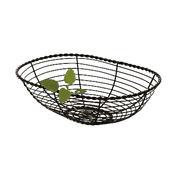 G.E.T. WB-702 Black 10 x 7" Oval Wire Display Basket
